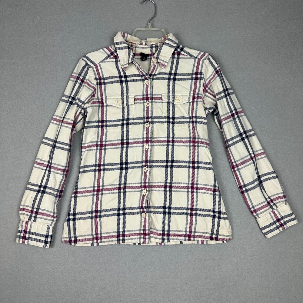 Patagonia Womens Size 6 Long Sleeved Fjord Flannel Shirt Windrow Violet Red